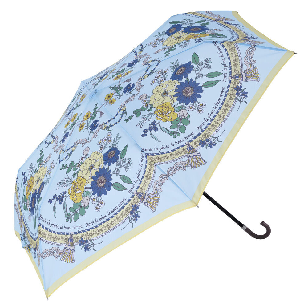 BACKYARD FAMILY「because ビコーズ 折りたたみ傘 レディース 50cm 通販 晴雨兼用傘 折り畳み傘 雨傘」|傘|ブルー1