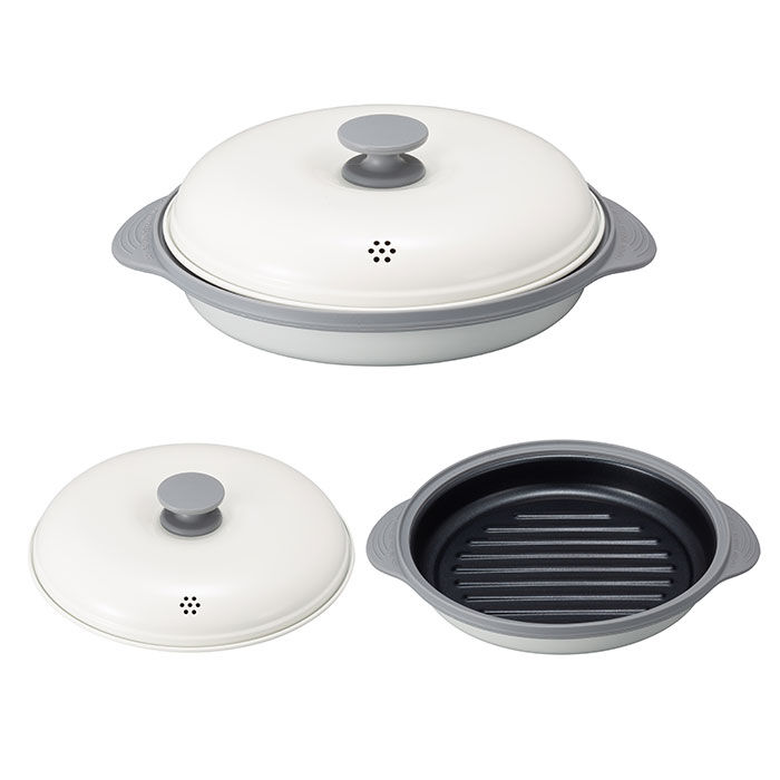 BACKYARD FAMILY「電子レンジ 調理器 通販 COPAN レンジグリル グリルパン フタ付き 鍋 なべ 魚焼き 焼き魚」|食器・キッチングッズ|