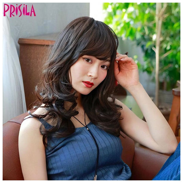 BACKYARD FAMILY「プリシラ ウィッグ フルウィッグ 通販 ロング 自然 セミロング ミディアム 黒髪 カール かつら」|ヘアスタイリング|
