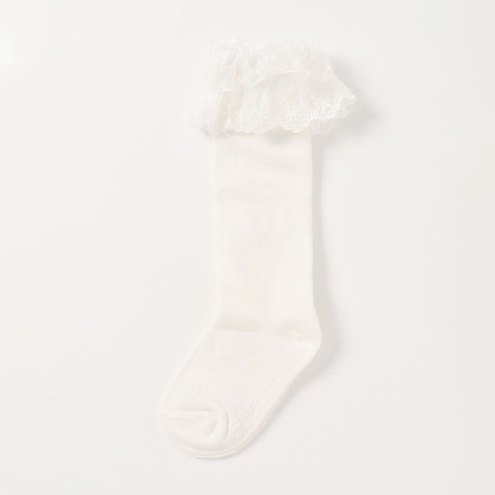 BACKYARD FAMILY「靴下 キッズ 女の子 ハイソックス 通販 長靴下 10002986 ソックス ブリーズハイソックス」|ソックス|ホワイト1
