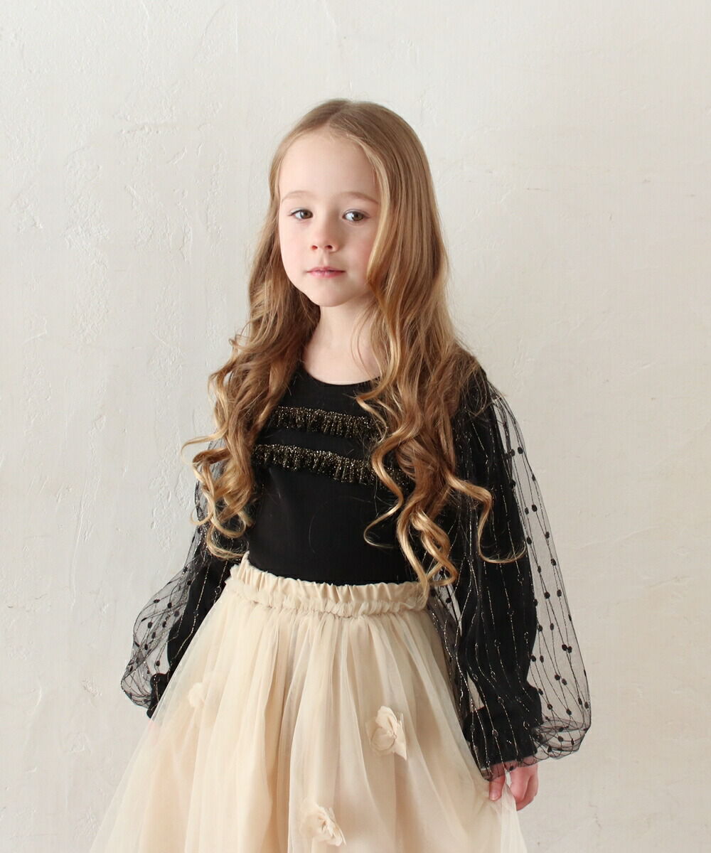 BACKYARD FAMILY「女の子 キッズ 長袖 Tシャツ 通販 ロンT 13252002 長袖Tシャツ カットソー チュール」|その他|