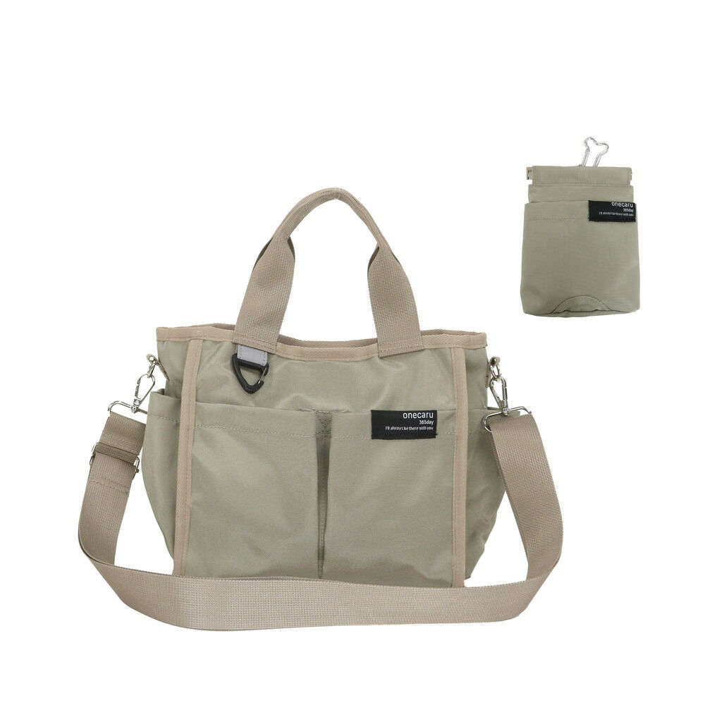 BACKYARD FAMILY「トートバッグ 犬 散歩 通販 散歩バッグ ショルダーバッグ 肩掛けバッグ 散歩トート 多機能」|トートバッグ|ベージュ1