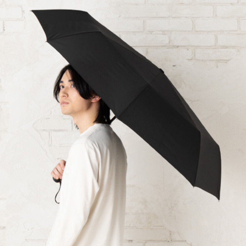 BACKYARD FAMILY「折りたたみ傘 自動開閉 メンズ 64cm 通販 折り畳み傘 自動開閉折りたたみ傘 自動開閉傘」|傘|ブラック1