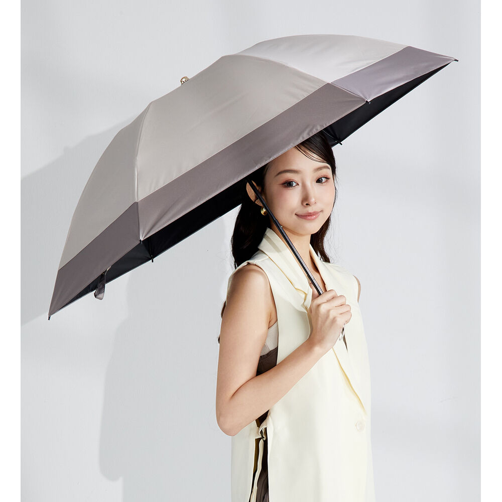 BACKYARD FAMILY「折りたたみ傘 逆さ傘 通販 KIZAWA キザワ 晴雨兼用傘 逆さま傘 逆に閉じる おりたたみ傘」|傘|ベージュ1