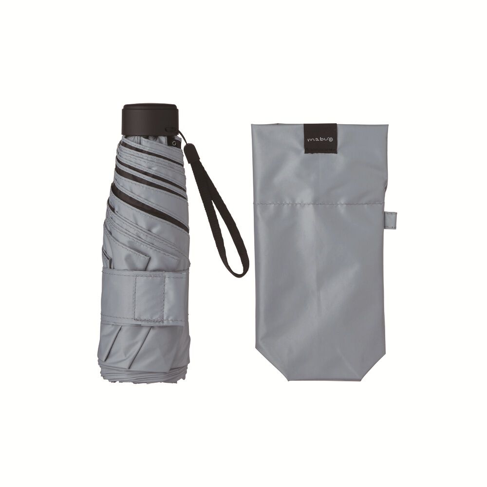 BACKYARD FAMILY「mabu 傘 通販 マブ 50cm 6本骨 カラビナ付きケース ケース付き 手開き式 晴雨兼用」|その他|グレー1