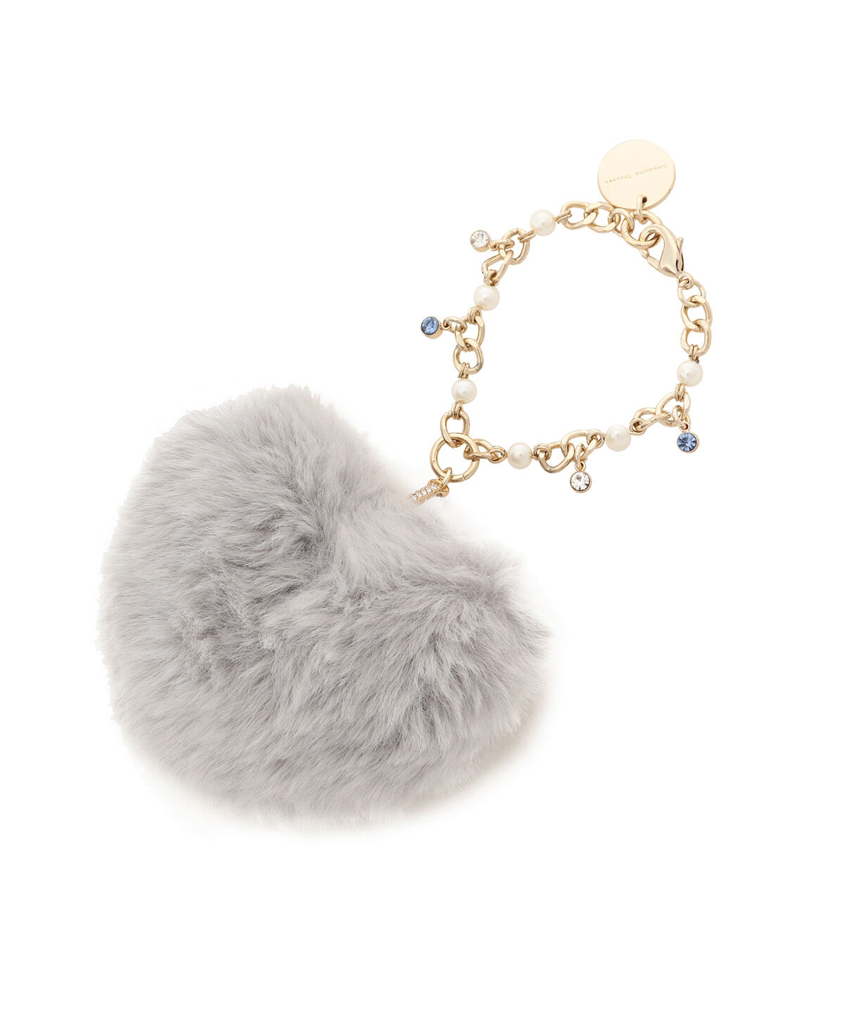 Samantha Thavasa「ハートファーバッグチャーム」|チャーム・キーホルダー|ダルブルー