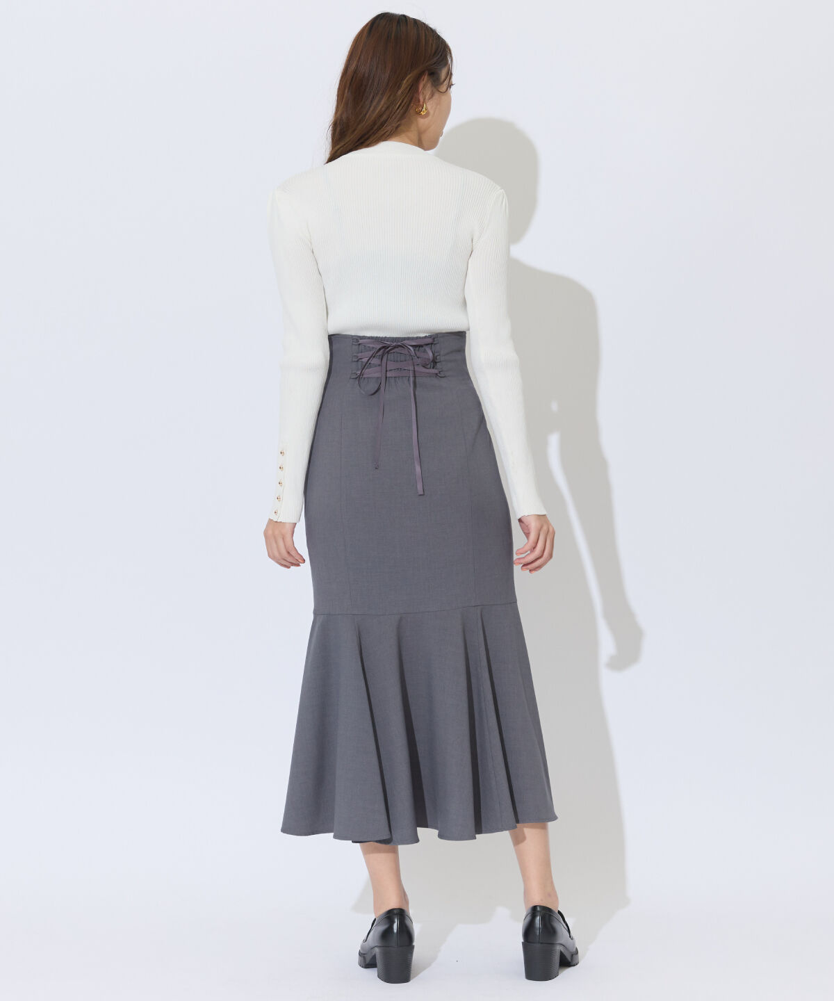 アンドクチュール「アシメギャザーマーメイドスカート」|スカート|