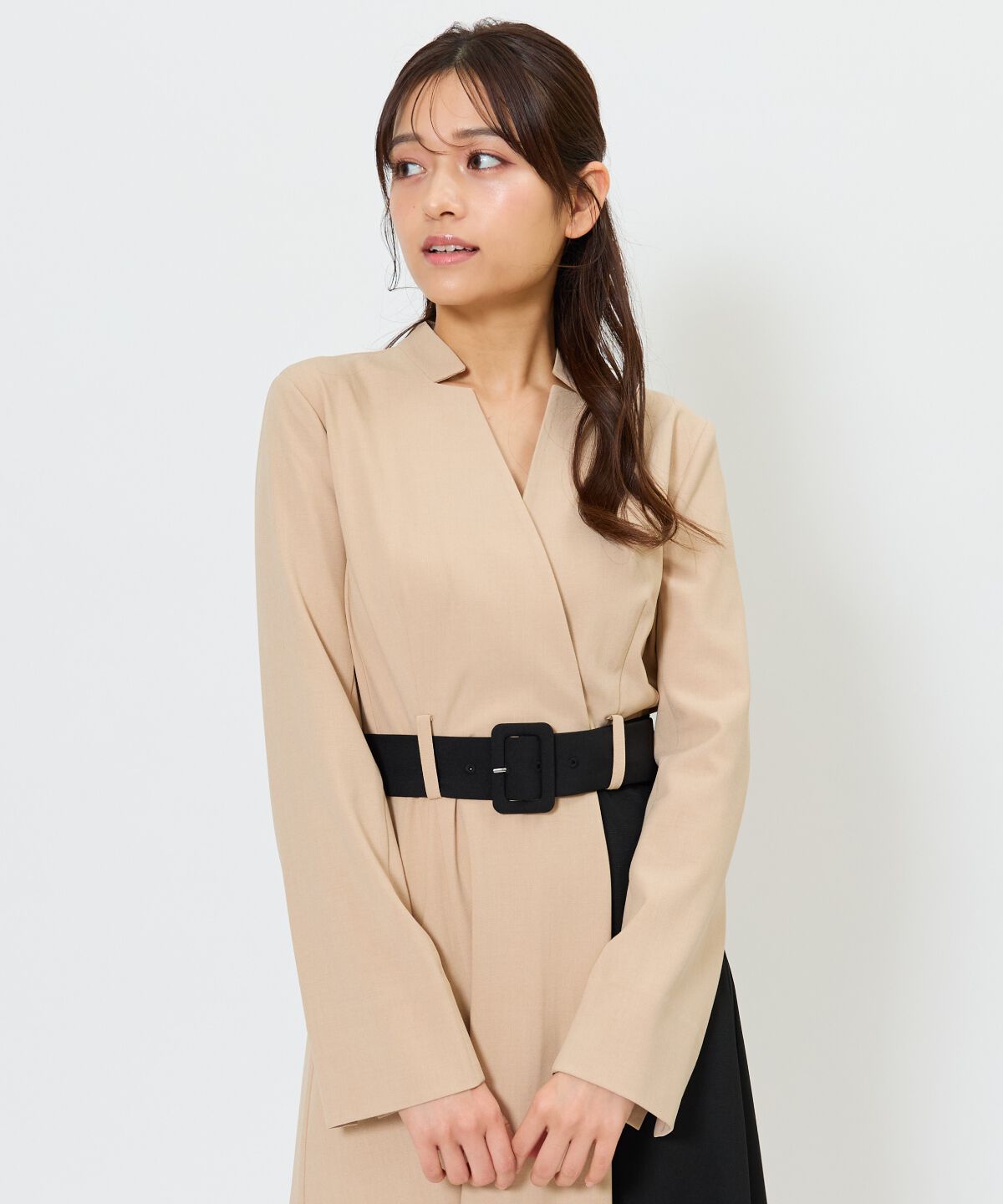 アンドクチュール「バイカラーカシュクールワンピース」|ワンピース|