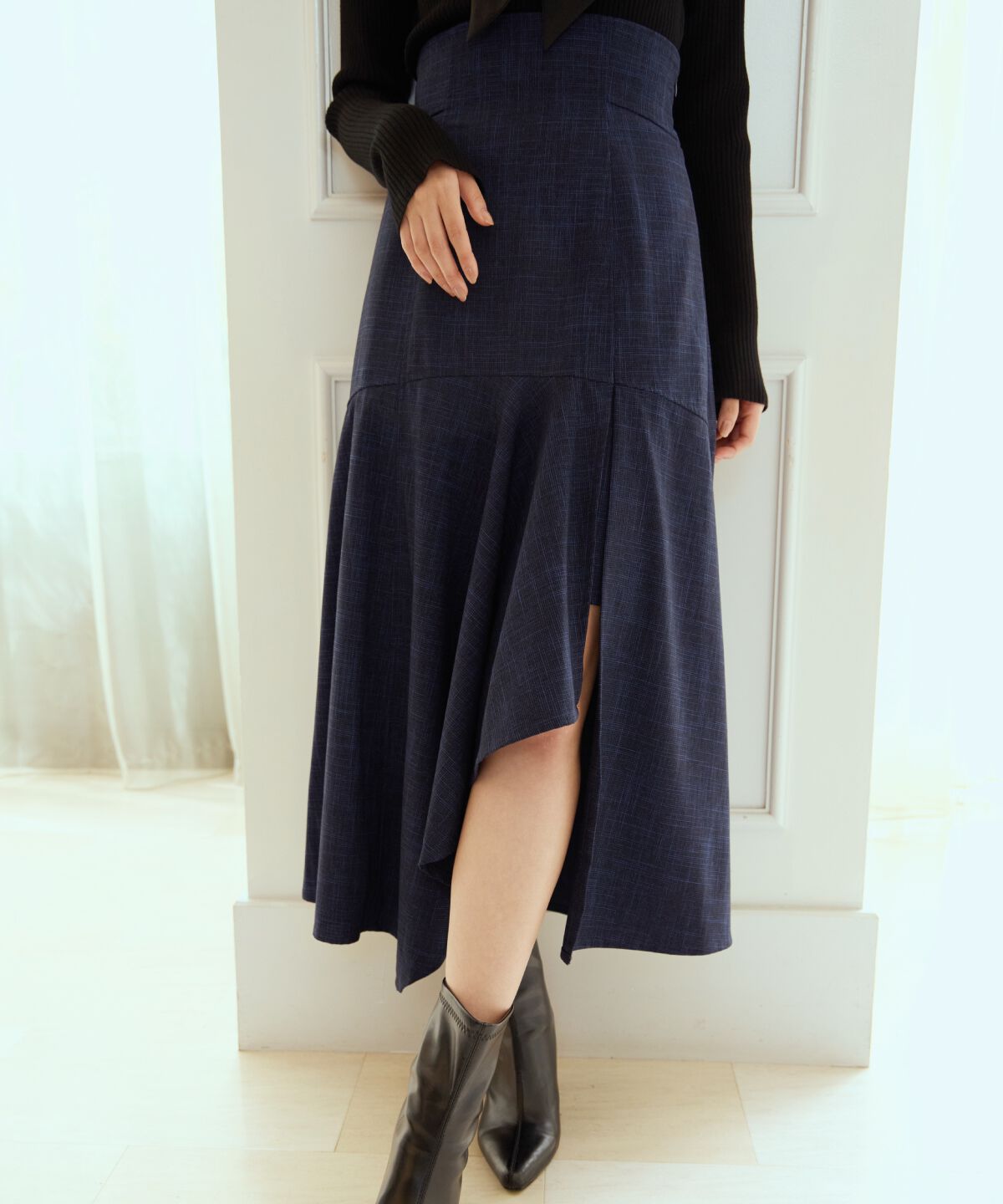 アンドクチュール「ブッチャーインナーミニマーメイドスカート」|フレア|