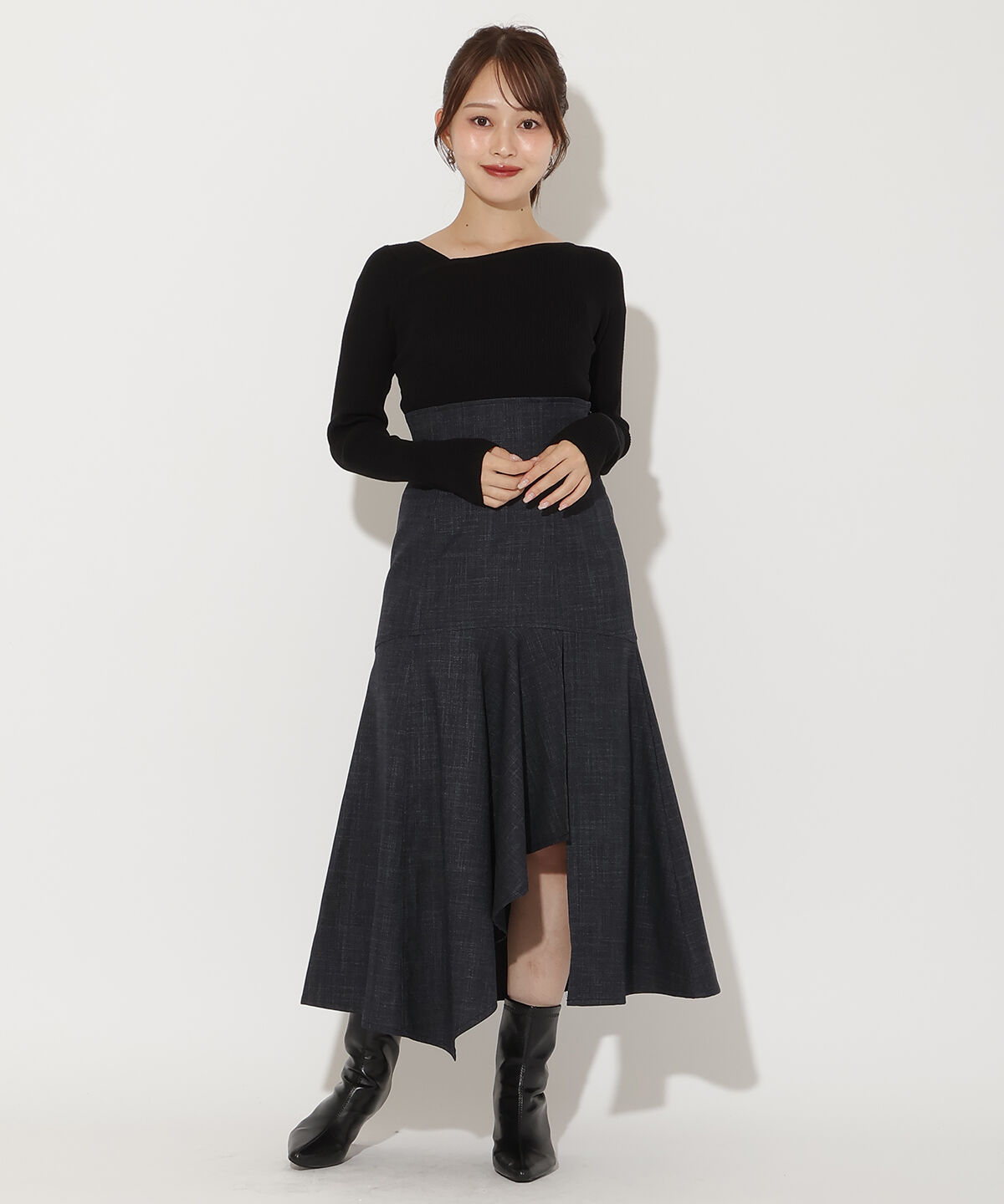 アンドクチュール「ブッチャーインナーミニマーメイドスカート」|フレア|