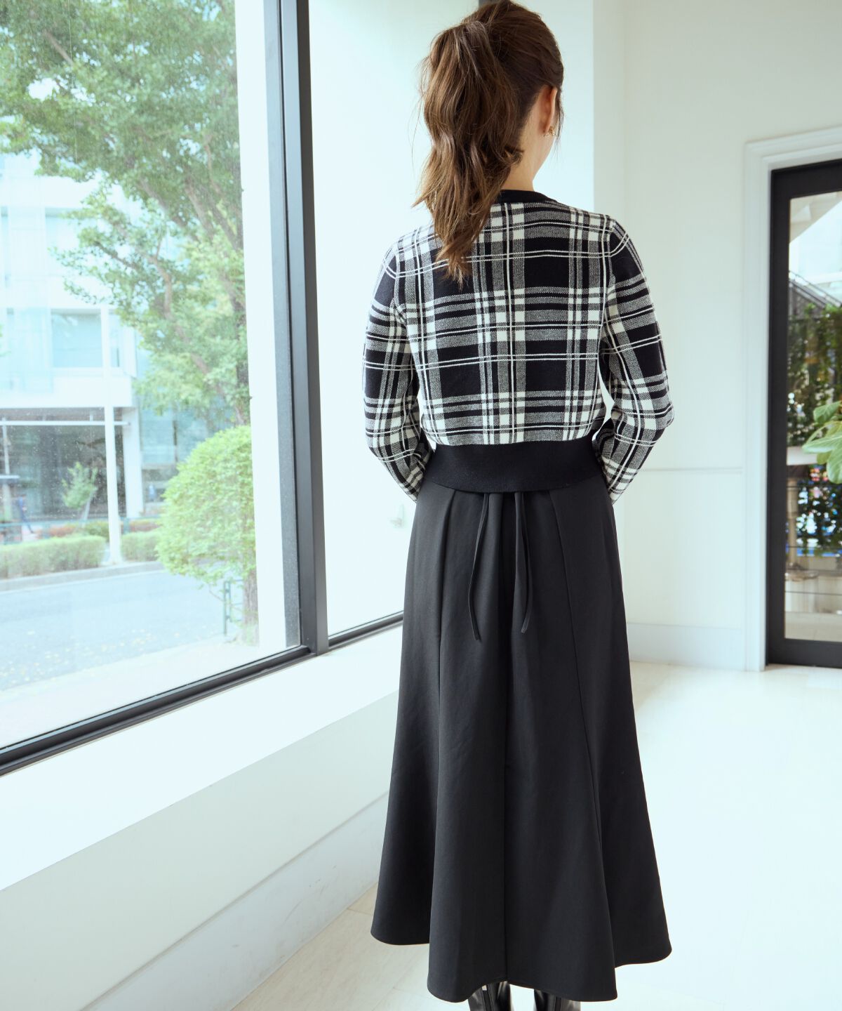 アンドクチュール「チェックジャガードニットカーディガン」|カーディガン|