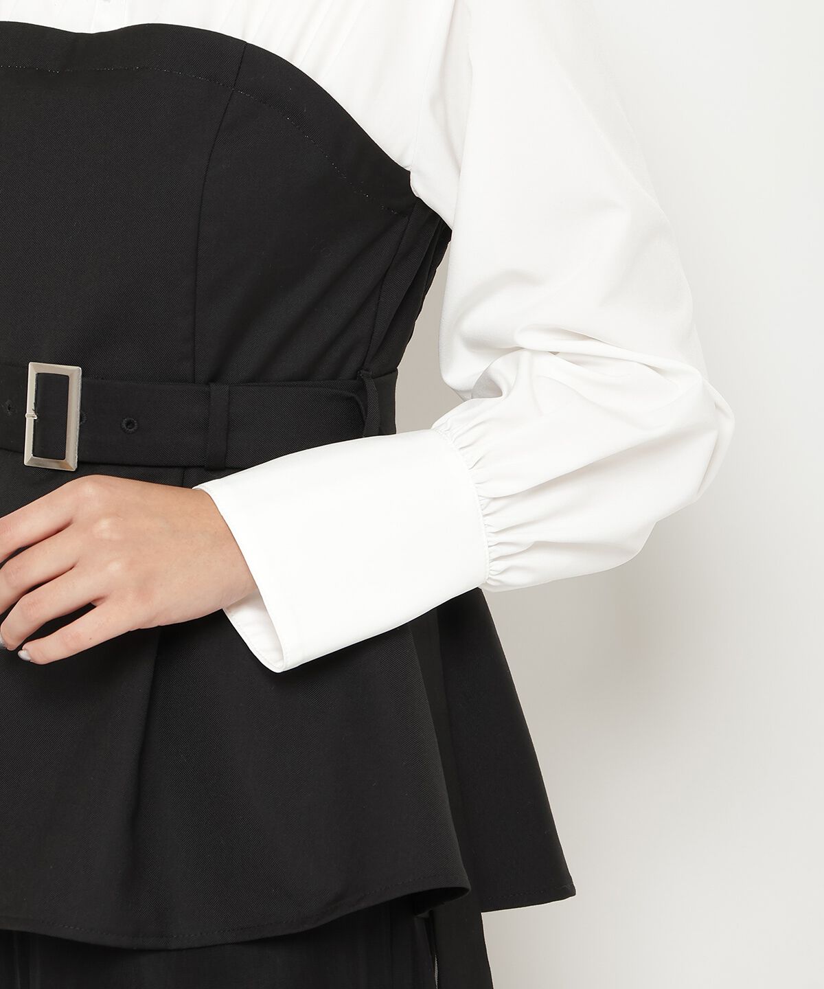 REDYAZEL「シャツドッキングベアワンピース」|ワンピース|