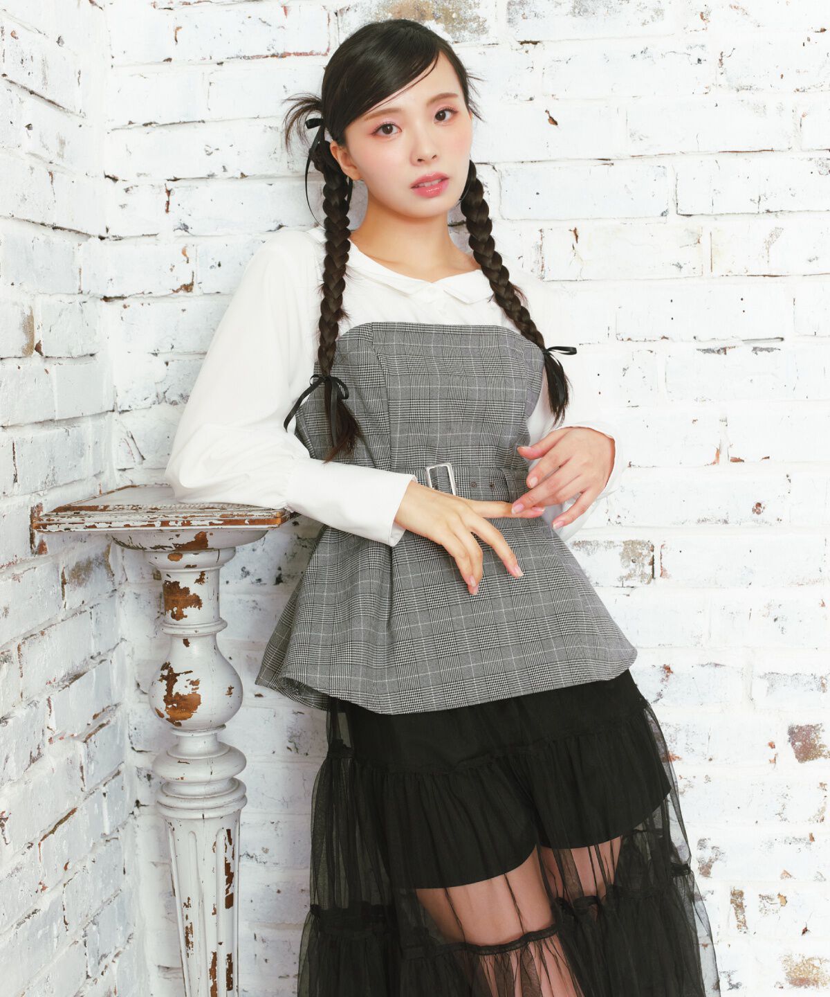 REDYAZEL「シャツドッキングベアワンピース」|ワンピース|