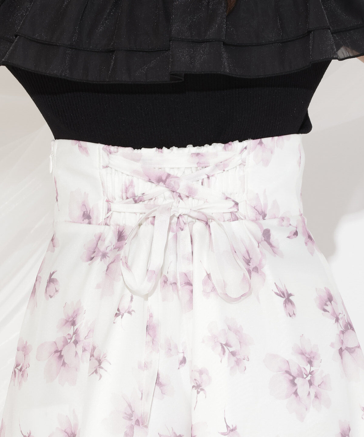 WILLSELECTION「ウォーターフラワープリントスカート」|フレア|