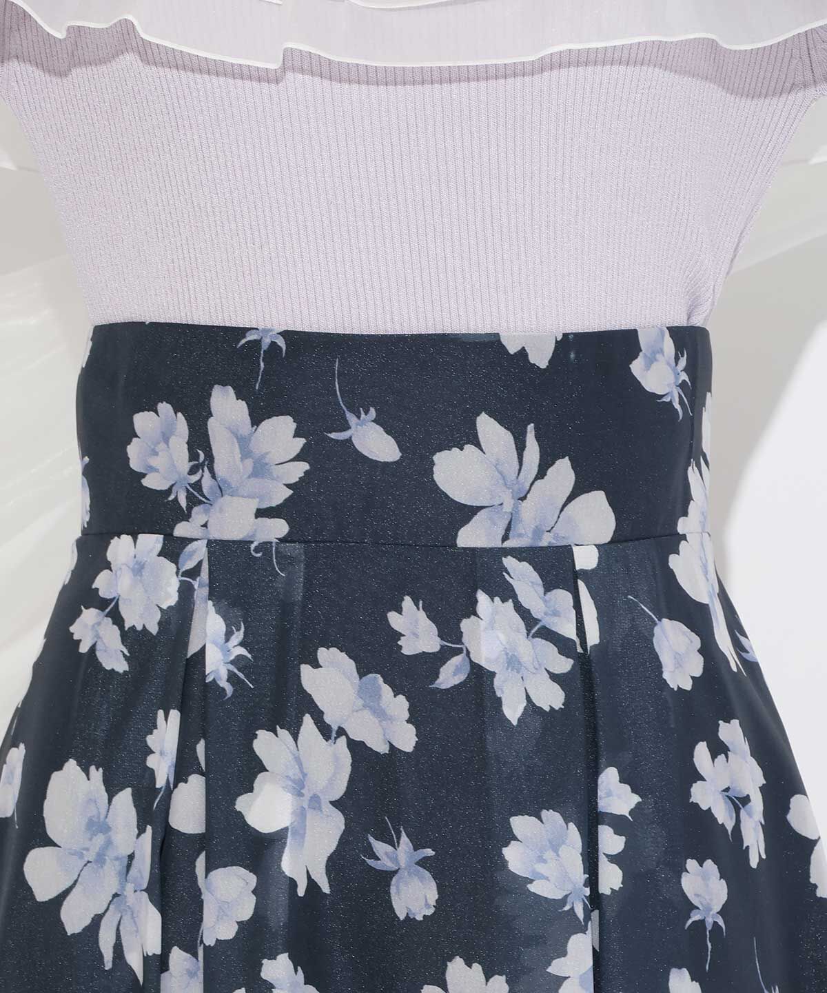 WILLSELECTION「ウォーターフラワープリントスカート」|フレア|