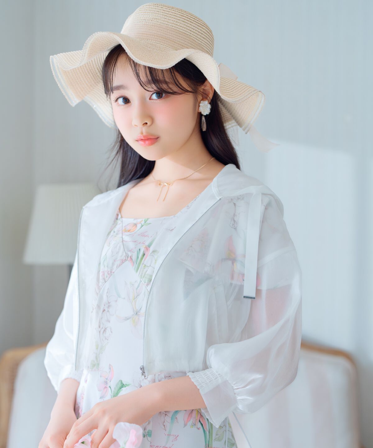 WILLSELECTION「ボタニカルフラワーフレアスリーブワンピース」|ワンピース|