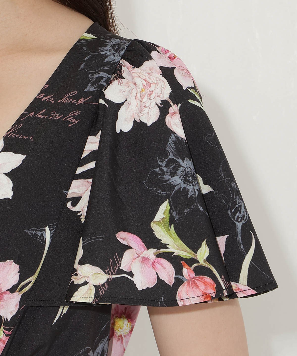 WILLSELECTION「ボタニカルフラワーフレアスリーブワンピース」|ワンピース|