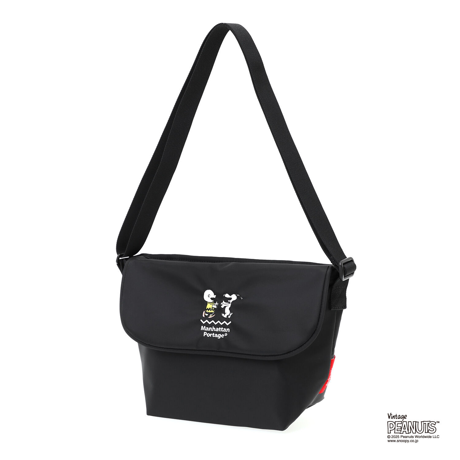 Manhattan Portage「NYLON MESSENGER BAG (XXS) FLIGHT NYLON BACKING BP W/DIV MGNT PEANUTS 25」|ショルダー・メッセンジャー|BLK