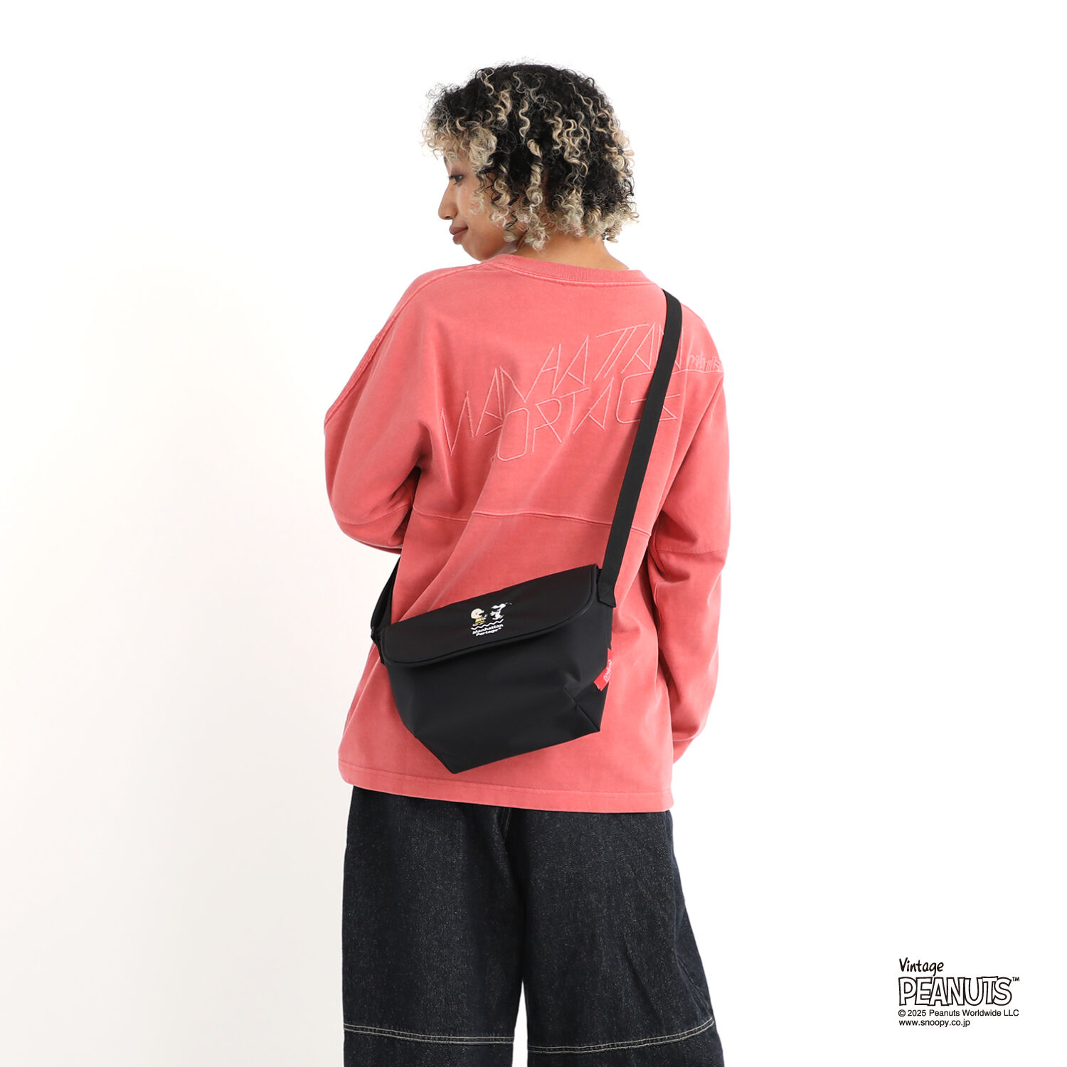 Manhattan Portage「NYLON MESSENGER BAG (XXS) FLIGHT NYLON BACKING BP W/DIV MGNT PEANUTS 25」|ショルダー・メッセンジャー|