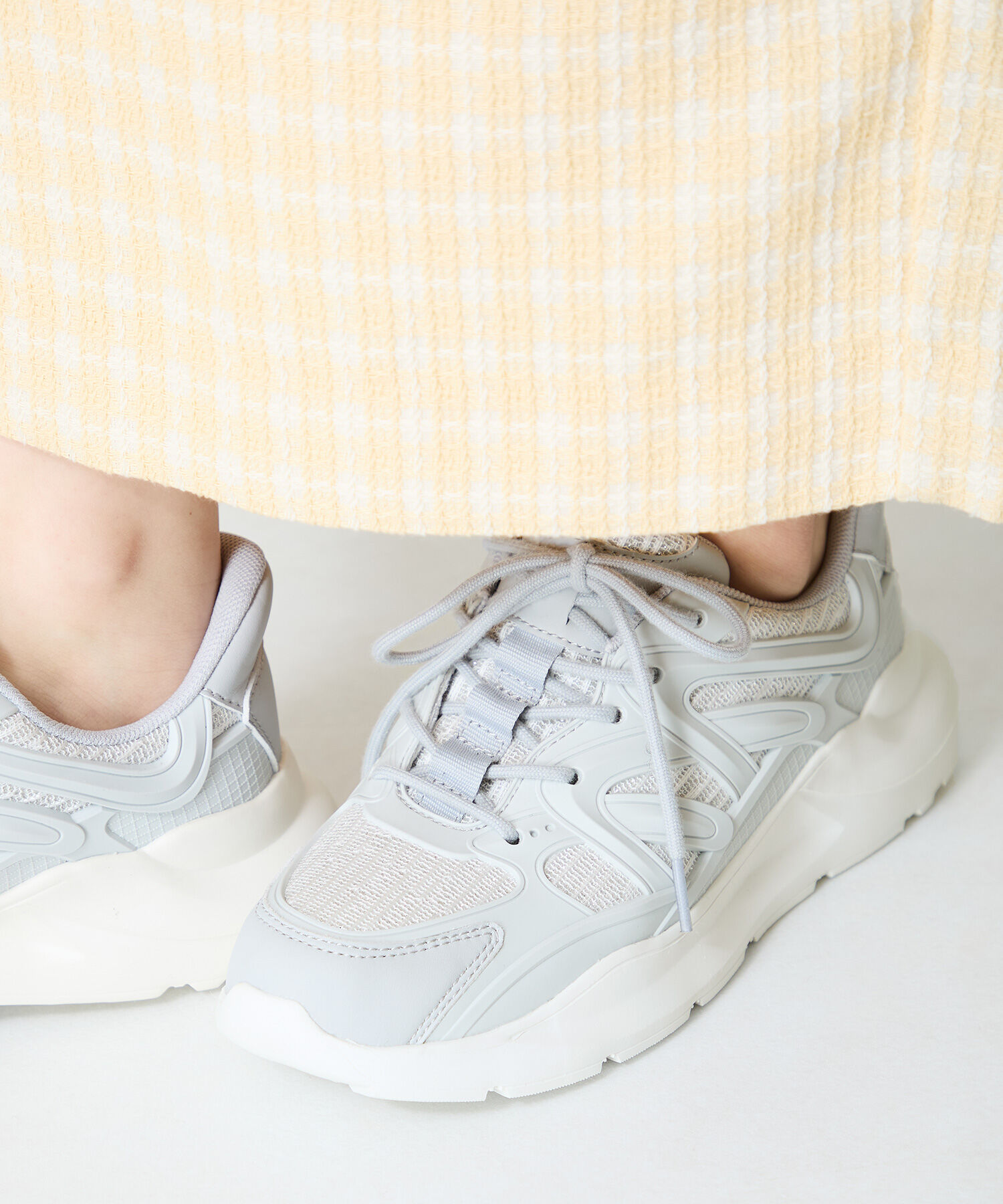 ORiental TRaffic「ラバーパーツ&times;ラメ織りレーススニーカー/OT3760」|スニーカー|