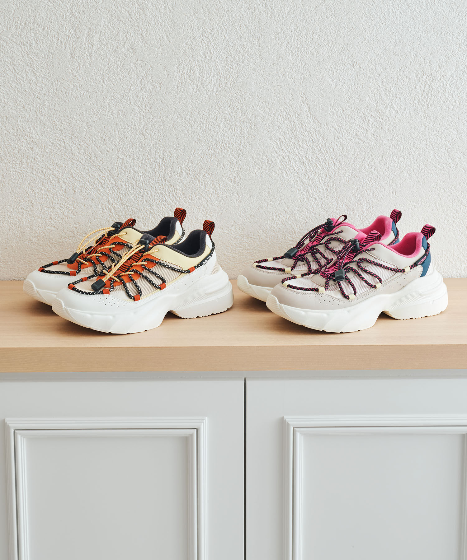 ORiental TRaffic「ドローコードデザイン配色スニーカー/OT3767」|スニーカー|YELLOW