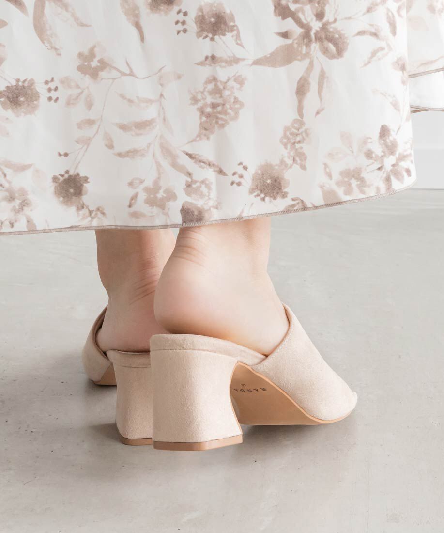  「スクエアトゥ ベーシックミュールサンダル」|パンプス|