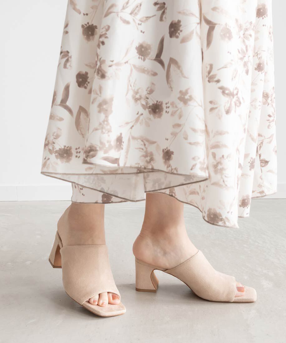  「スクエアトゥ ベーシックミュールサンダル」|パンプス|