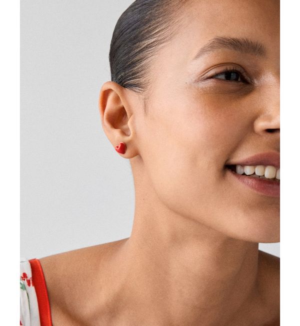 kate spade new york「サマー デイズ フラワー レディーバグ アシンメトリカル ピアス」|ピアス|