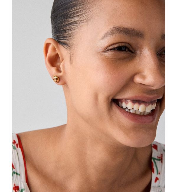 kate spade new york「サマー デイズ フラワー レディーバグ アシンメトリカル ピアス」|ピアス|