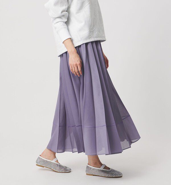 UNITED ARROWS「オーガンジー プリーツスカート」|スカート|PURPLE