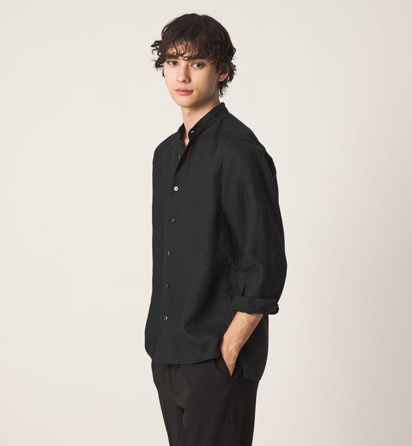 UNITED ARROWS「LIBECO リネン バンドカラー シャツ」|シャツ・ブラウス|