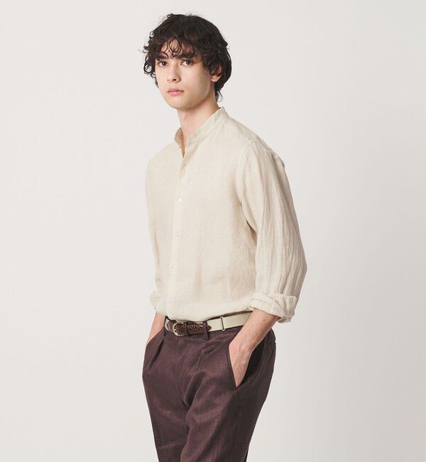 UNITED ARROWS「LIBECO リネン バンドカラー シャツ」|シャツ・ブラウス|