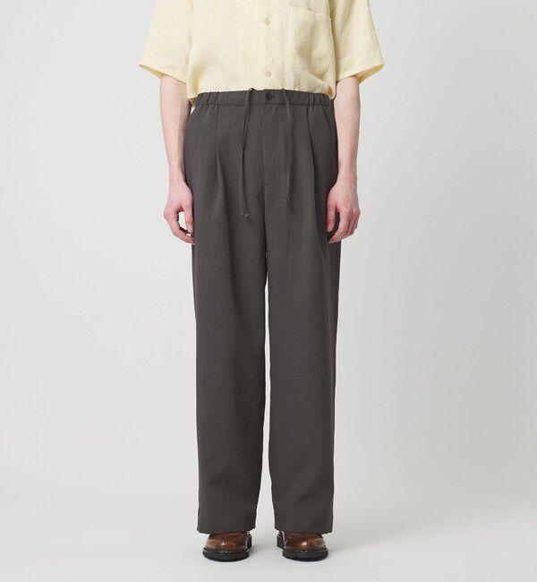 UNITED ARROWS「＜District＞ポリエステルタッサー 1プリーツ ワイド イージーパンツ」|チノ|