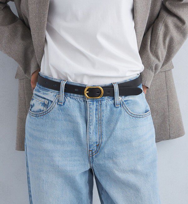 UNITED ARROWS green label relaxing「レクタングル バックル ベルト」|ベルト|BLACK