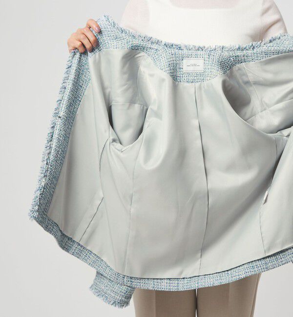 UNITED ARROWS green label relaxing「［size SHORTあり］ミックス ツイードライク ポケット ノーカラー ジャケット」|ノーカラージャケット|