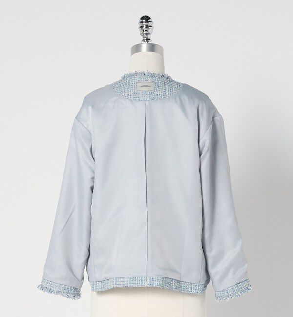 UNITED ARROWS green label relaxing「［size SHORTあり］ミックス ツイードライク ポケット ノーカラー ジャケット」|ノーカラージャケット|