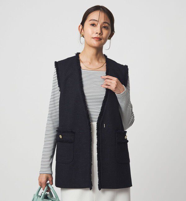 UNITED ARROWS green label relaxing「［size SHORTあり］ライト ツイードライク ジレ」|ベスト・ジレ|