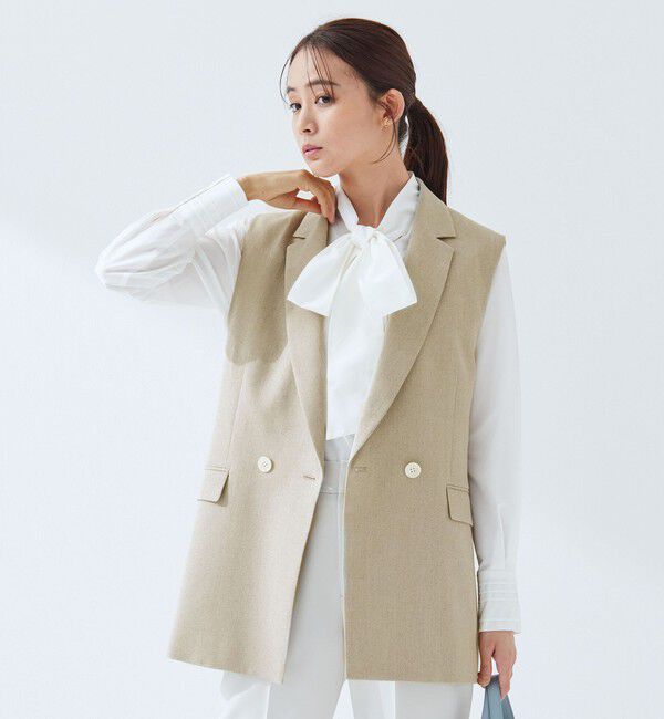 UNITED ARROWS green label relaxing「Greed グリード メランジ テーラード ジレ ウォッシャブル ストレッチ」|ベスト・ジレ|