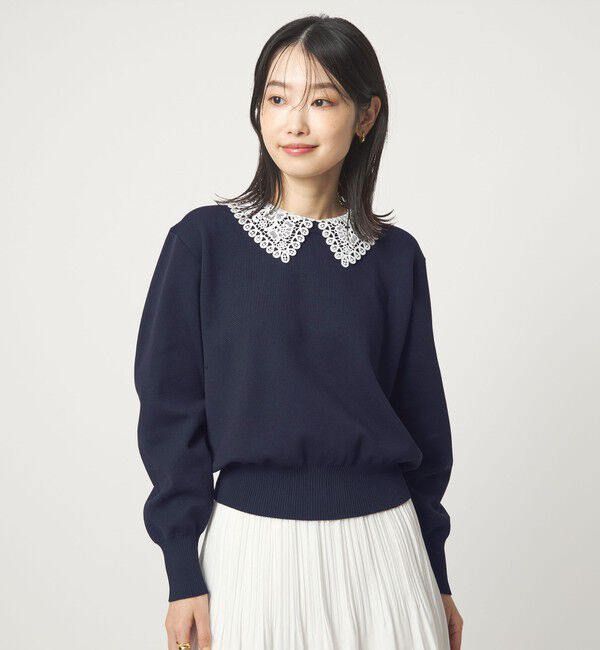 UNITED ARROWS green label relaxing「【WEB限定】エリレース 2WAY ニット プルオーバー ウォッシャブル」|ニット・セーター|