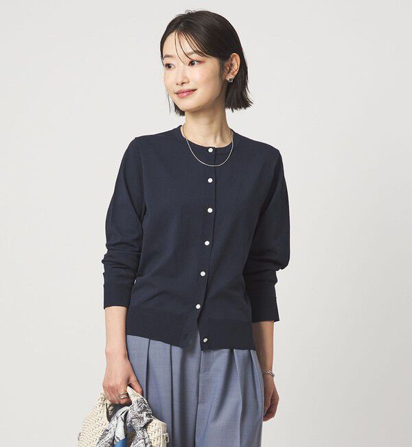 UNITED ARROWS green label relaxing「HIYOKE クルーネック ニット カーディガン マシンウォッシャブル 接触冷感 UVカット 遮熱」|カーディガン|