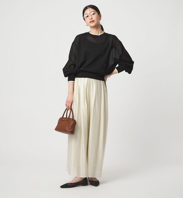 UNITED ARROWS green label relaxing「【WEB限定】＜at ease＞バイカラー シアー ニット プルオーバー」|ニット・セーター|