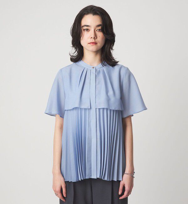 UNITED ARROWS green label relaxing「ヨーク プリーツ ショートスリーブ ブラウス」|シャツ・ブラウス|