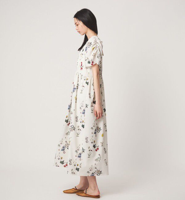 EMMEL REFINES「＜EMMEL REFINES＞EM フラワープリント ギャザーパフスリーブ ワンピース」|ワンピース|