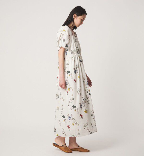 EMMEL REFINES「＜EMMEL REFINES＞EM フラワープリント ギャザーパフスリーブ ワンピース」|ワンピース|
