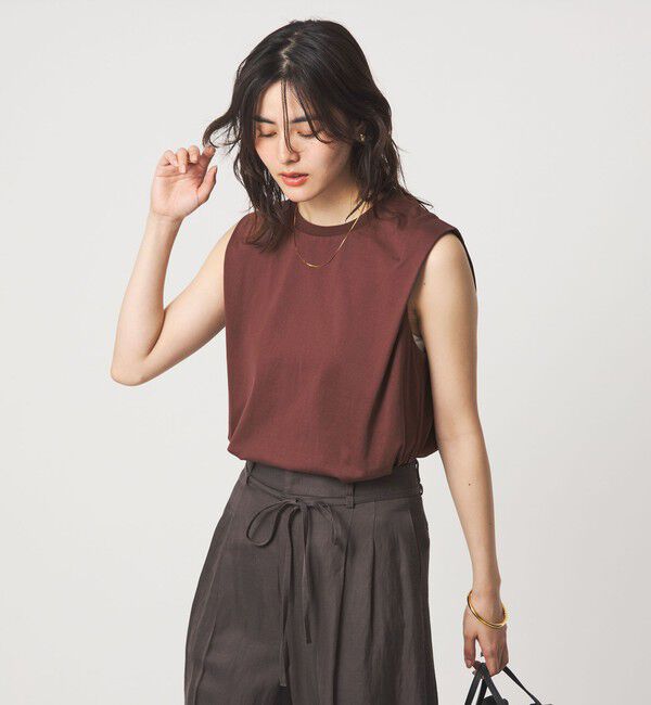 UNITED ARROWS green label relaxing「ショルダータック ノースリーブ プルオーバー カットソー」|Tシャツ・カットソー|