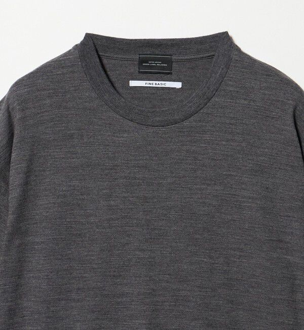 UNITED ARROWS green label relaxing「FINE BASIC ハシゴ Super100&rsquo;s ウール 半袖 Tシャツ」|Tシャツ・カットソー|