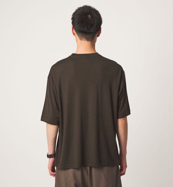 UNITED ARROWS green label relaxing「FINE BASIC ハシゴ Super100&rsquo;s ウール 半袖 Tシャツ」|Tシャツ・カットソー|