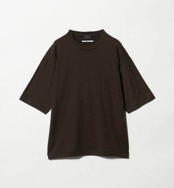 UNITED ARROWS green label relaxing「FINE BASIC ハシゴ Super100&rsquo;s ウール 半袖 Tシャツ」|Tシャツ・カットソー|