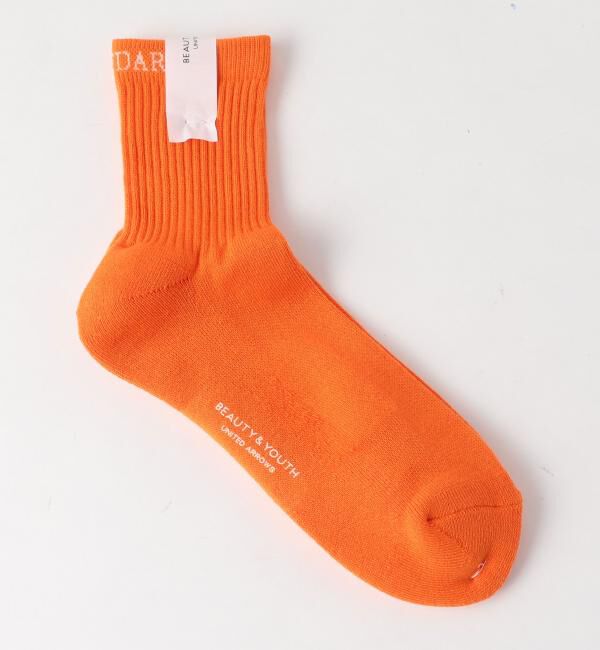 BEAUTY&YOUTH UNITED ARROWS「BY ソリッド カラー クォーター ソックス」|ソックス|ORANGE
