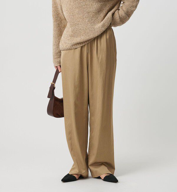 BEAUTY&YOUTH UNITED ARROWS「コットンレーヨンサテン ドローストワイドパンツ」|その他|BEIGE
